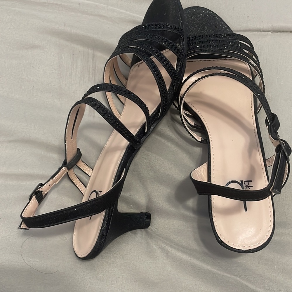 Black sandals crystal sparkle